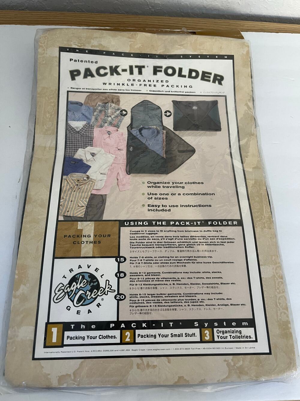 Eagle Creek Pack-It Folder Travel Clothing Organizer Wrinkle-Free Packing NEW